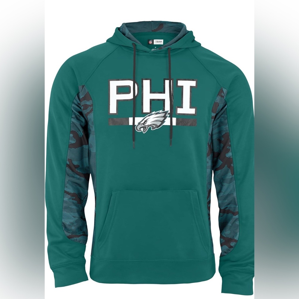 NEW Zubaz NFL Men's Elevated Philadelphia Eagles Hoodie With Camo Lines